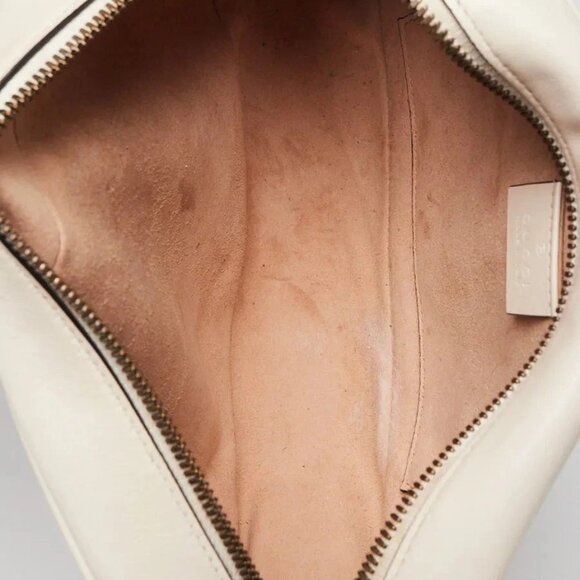 Gucci White Quilted Leather Marmont Small Camera Bag - Picture 9 of 12